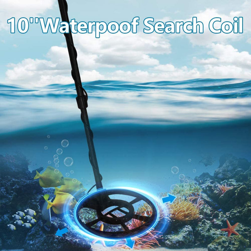 SuperEye MD6500 Professional Metal Detector for Adults with 10 Inch Waterproof Coil